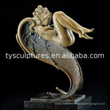 Hot sale modern outdoor bronze sculpture life size naked angel garden statues